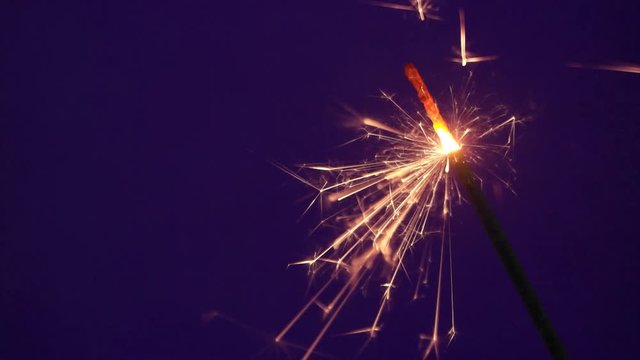 Burning Christmas sparkler with room for text