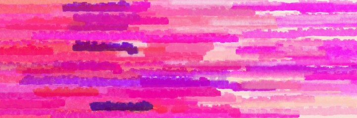 neon fuchsia, deep pink and pink colors grunge banner background with horizontal strokes