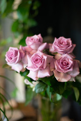 only rose. Bouquet of flowers. Natural fresh flower.