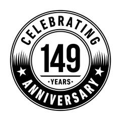 149 years anniversary celebration logo template. Vector and illustration.