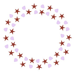 Obraz premium round frame made of shells