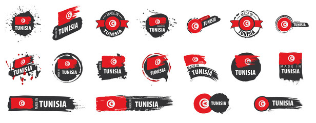 Tunisia flag, vector illustration on a white background