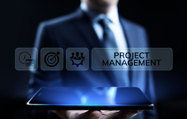 Project management Time Planning business concept on screen.