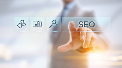 SEO Search engine optimisation digital marketing business technology concept.