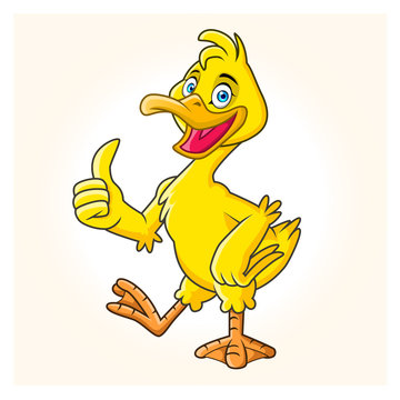 Cute duck cartoons give a thumbs up.