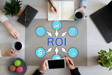 Return on investment ROI Business Finance concept Trading.