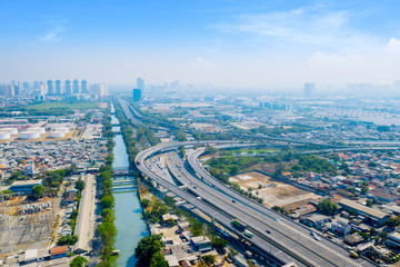 oil storage tanks near city tollway