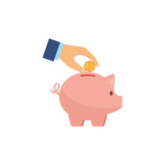 piggy bank money flat image style