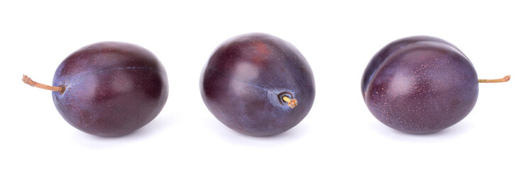 Plums isolated on White Background, closeup