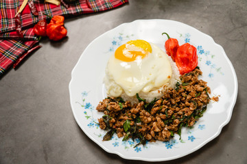 Top view of Thai tradition food 