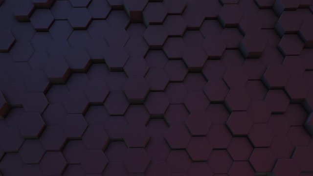 Abstract hexagon form wall moving background, Geometric concept