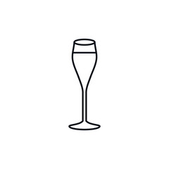 champagne glass celebration party line design icon