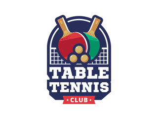 Table tennis, ping pong club vector emblem, logo design