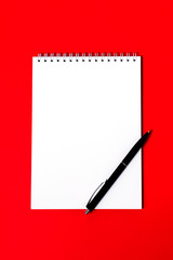 Notebook on the table. Design concept. Isolated.