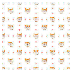 Seamless Pattern with cute fox concept in the white backdrop