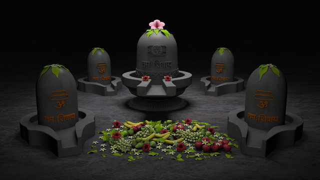 Indian Religious Festival Maha Shivratri Background Template Design with shiv ling 3d Illustration