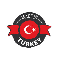 Turkey flag, vector illustration on a white background