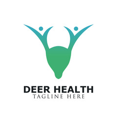 deer logo with healthy human shaped horns