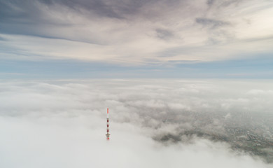 TV tower with cloudy sky