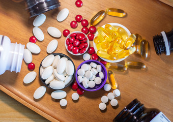 Vitamins supplement helping the good health