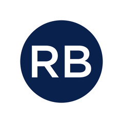 Initial letters RB icon logo in circle