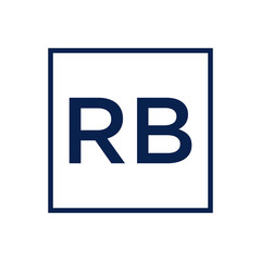 Initial letters RB icon logo in square