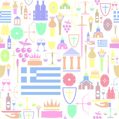 greece seamless pattern background icon.