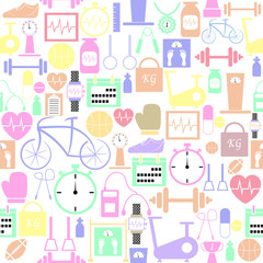 gym seamless pattern background icon.