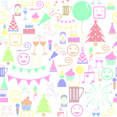 happy seamless pattern background icon.
