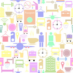 hotel seamless pattern background icon.