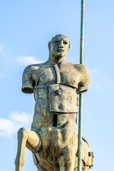 statue on great place of Pompeji city near neapel, italy