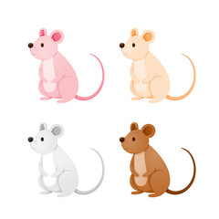 Rats In Different Colors Set, Year Of The Rat, Zodiac