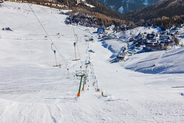Fototapeta na wymiar Ski lift on the mountain