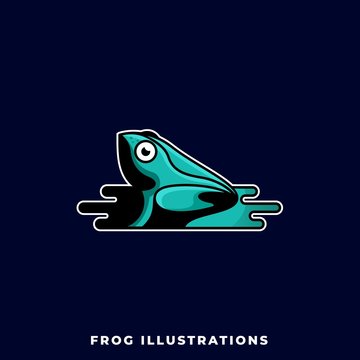 Frog Illustration Vector Design Template