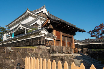 京都府長岡京市の勝龍寺城の高麗門と模擬櫓