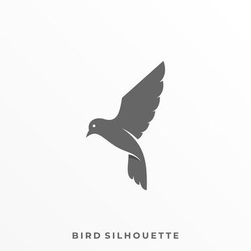 Minimalist Flying Bird Illustration Vector Design Template