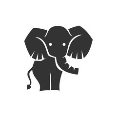 Elephant Cute Character Logo Design Vector Template isolated