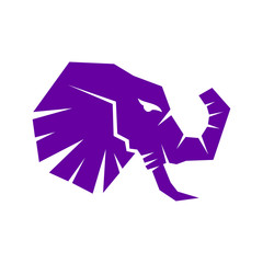 Elephant Head Logo Design Vector Illustration Template isolated