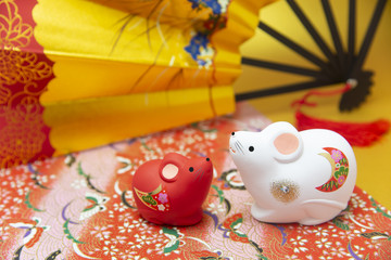 正月　干支　ねずみファミリー