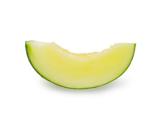 melon slice on white background with clipping path