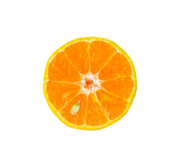 Fototapeta na wymiar Orange slice isolated on white background with clipping path