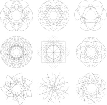 Sacred geometry signs. Set of symbols and elements