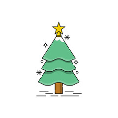 Christmas Tree icon vector illustration isolated on white background. Christmas Pine Tree in trendy flat design style. Christmas Tree vector icon modern and simple flat symbol for website, logo