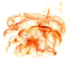 Red smoke on white background