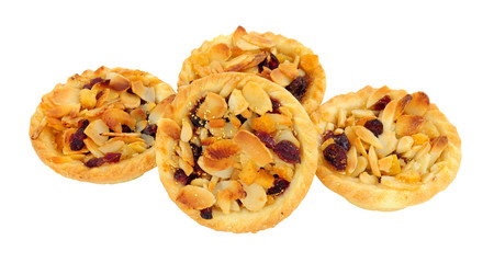 Group of Florentine mince pies isolated on a white background