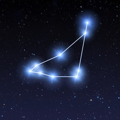 Capricorn constellation map in starry sky © PaulPaladin