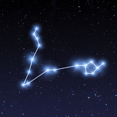 Pisces constellation map in starry sky © PaulPaladin