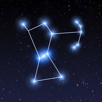 Orion constellation in starry sky