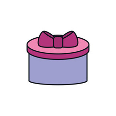 round gift celebration party line fill design