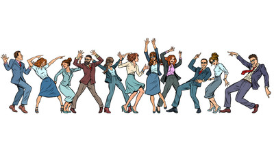 Obraz premium dancing people businessmen and businesswomen